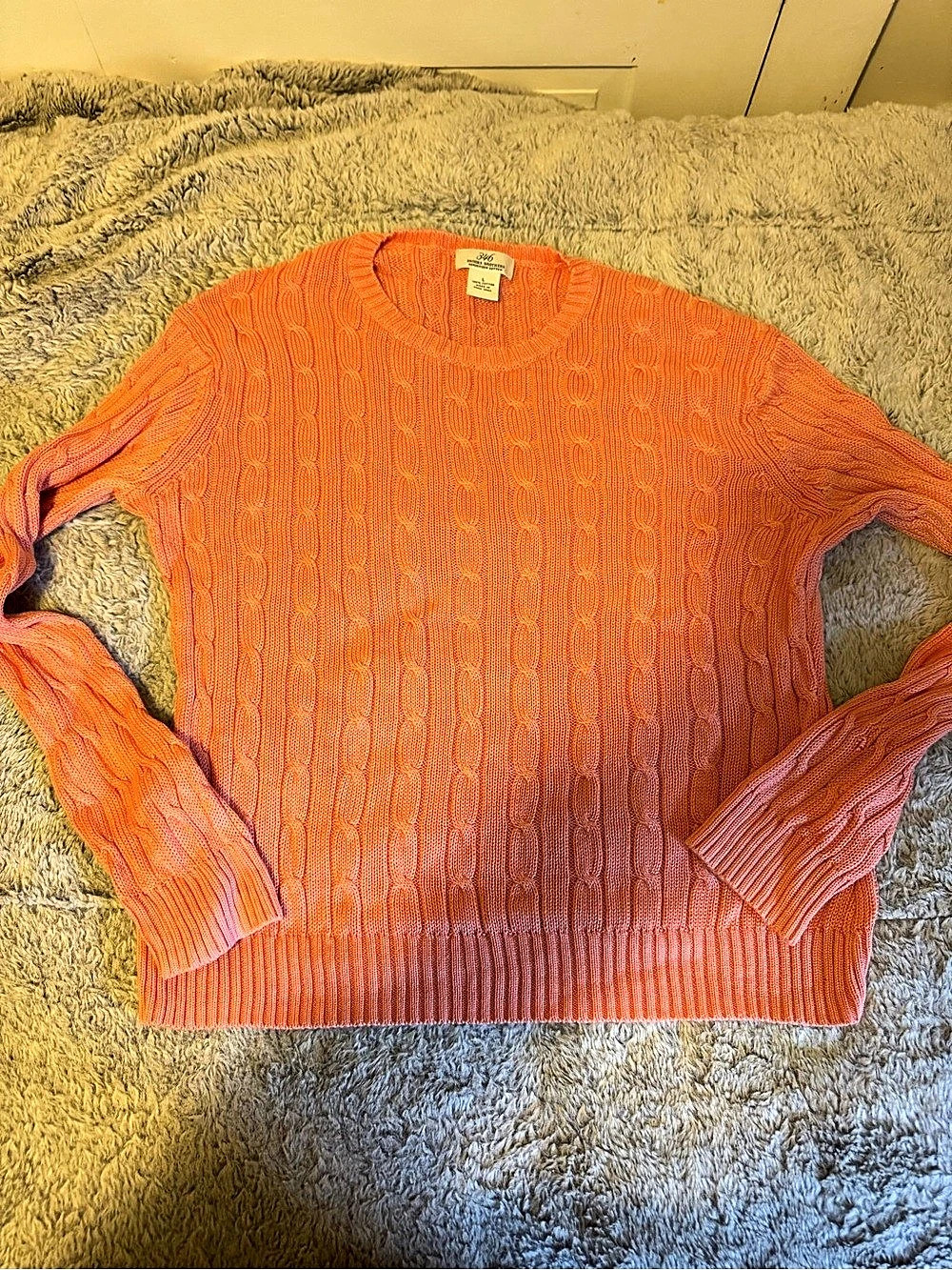 Brooks Brothers Crewneck Mercerized Cotton Sweater in Orange